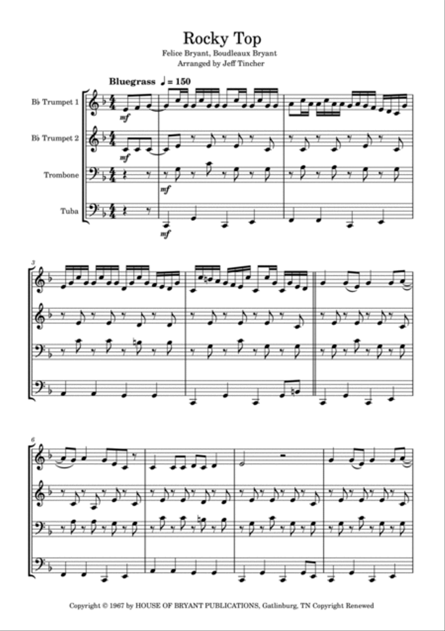 Rocky Top Brass Quartet scores gallery preview page 2
