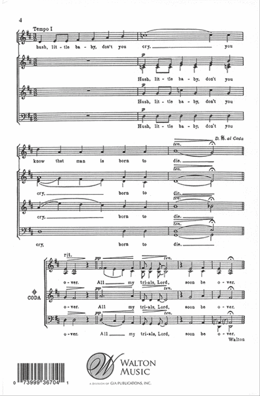 All My Trials (SATB) Divisi scores gallery preview page 4
