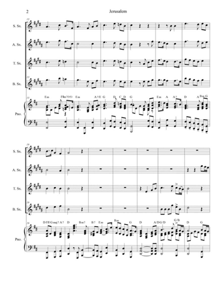 Jerusalem (Saxophone Quartet and Piano) image number null