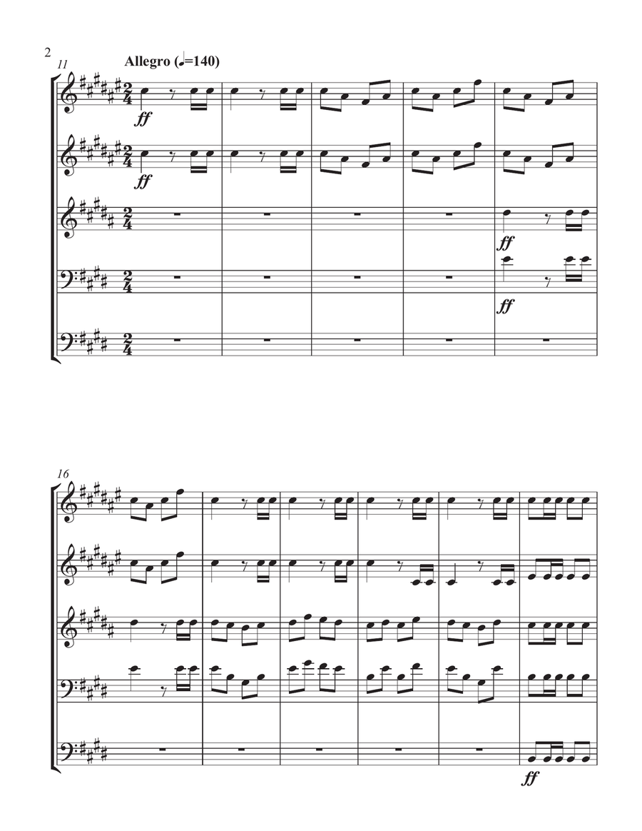 William Tell Overture - Full Score Brass Quintet scores gallery preview page 2