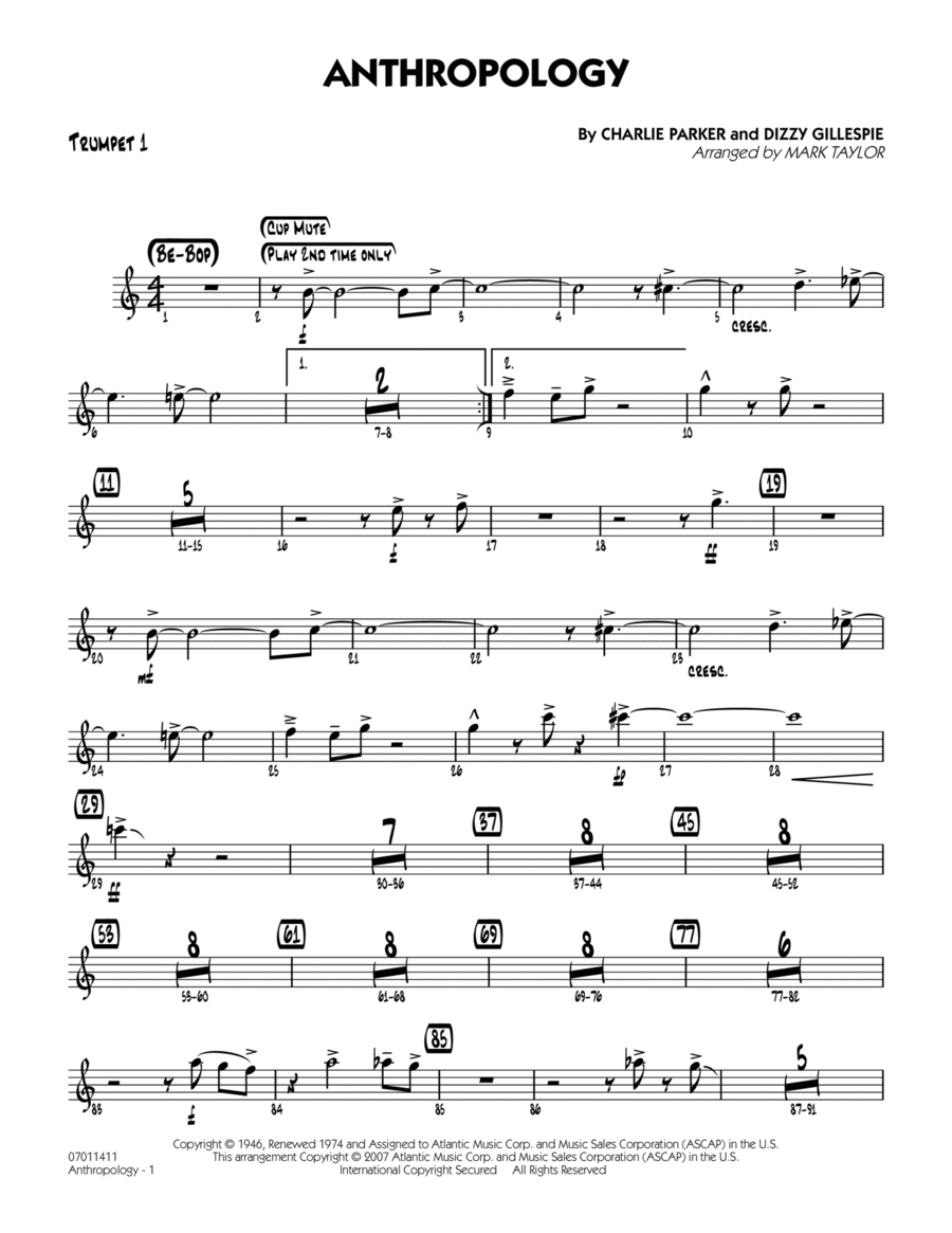 Anthropology Trumpet 1 by Charlie Parker Trumpet Digital