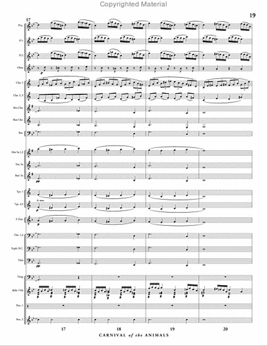 Carnival of the Animals Concert Band scores gallery preview page 20