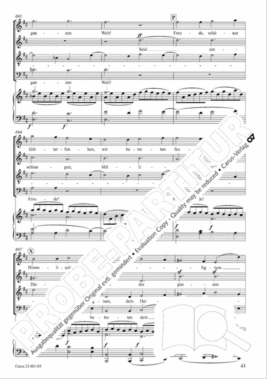 Symphony No. 9, Op. 125 - Finale (Choral Symphony) 4-Part scores gallery preview page 44