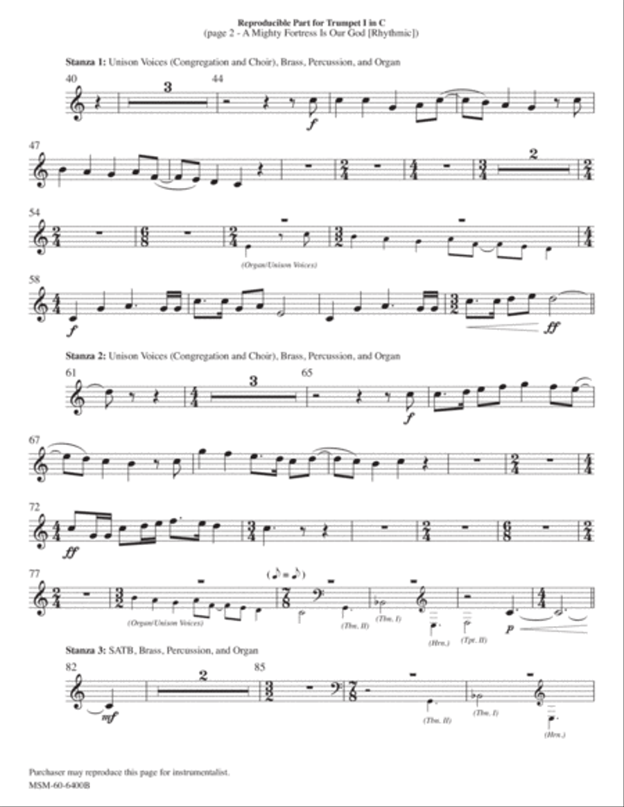 A Mighty Fortress is Our God (Rhythmic) Choir scores gallery preview page 5
