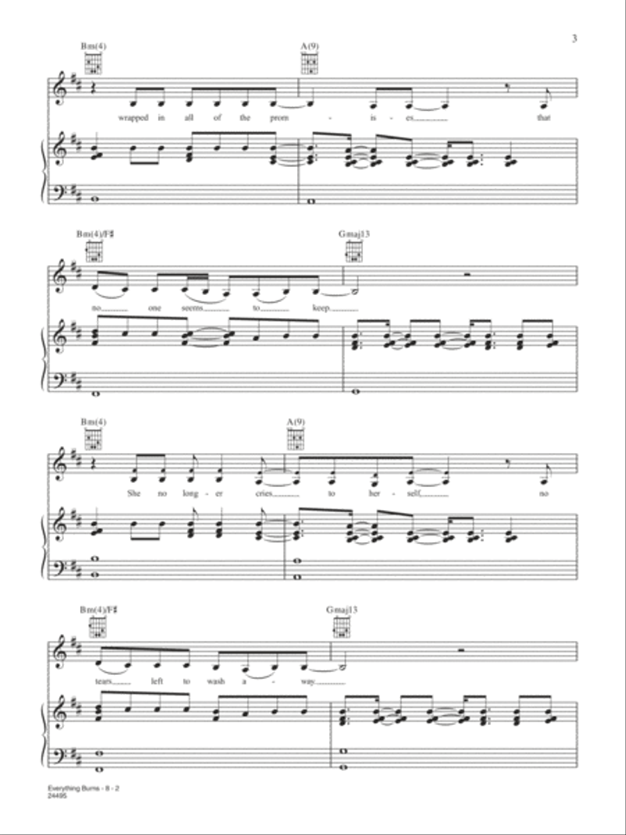 Everything Burns (from The Fantastic 4) Piano, Vocal, Guitar scores gallery preview page 2