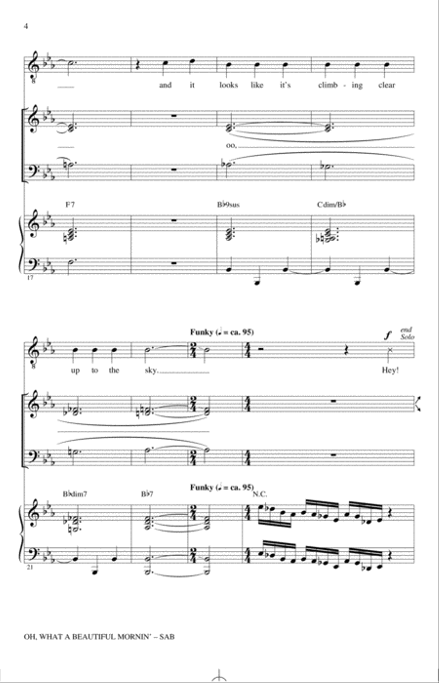 Oh, What A Beautiful Mornin' (from Oklahoma!) 3-Part scores gallery preview page 3