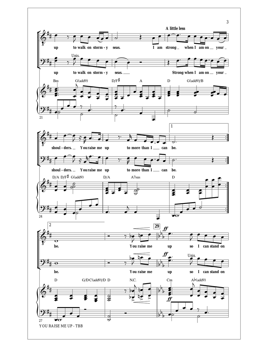 You Raise Me Up (arr. Roger Emerson) 3-Part scores gallery preview page 3