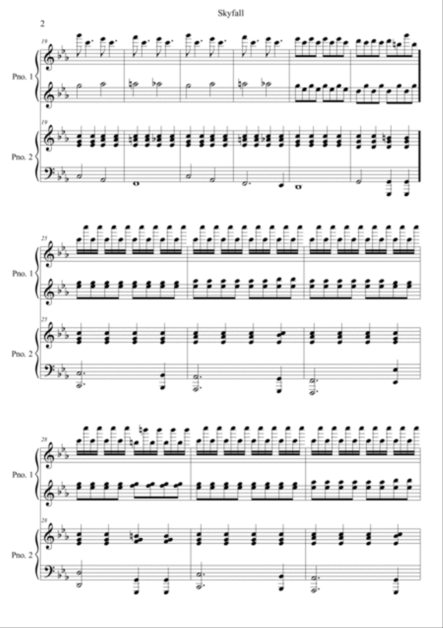 Skyfall Skyfall 1 Piano, 4-Hands scores gallery preview page 2