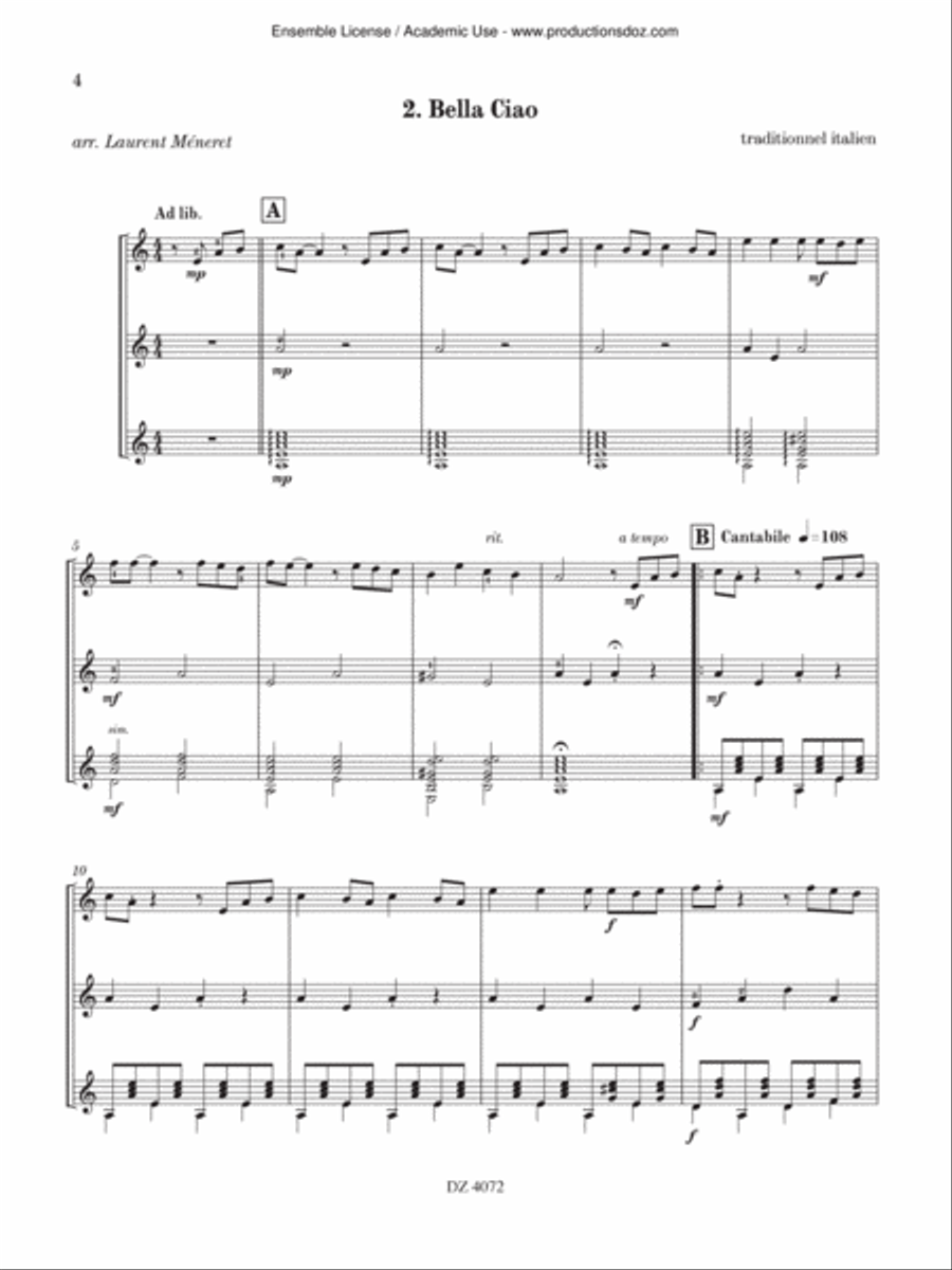Voyage pour trois guitares, vol. 2 Guitar Ensemble scores gallery preview page 4