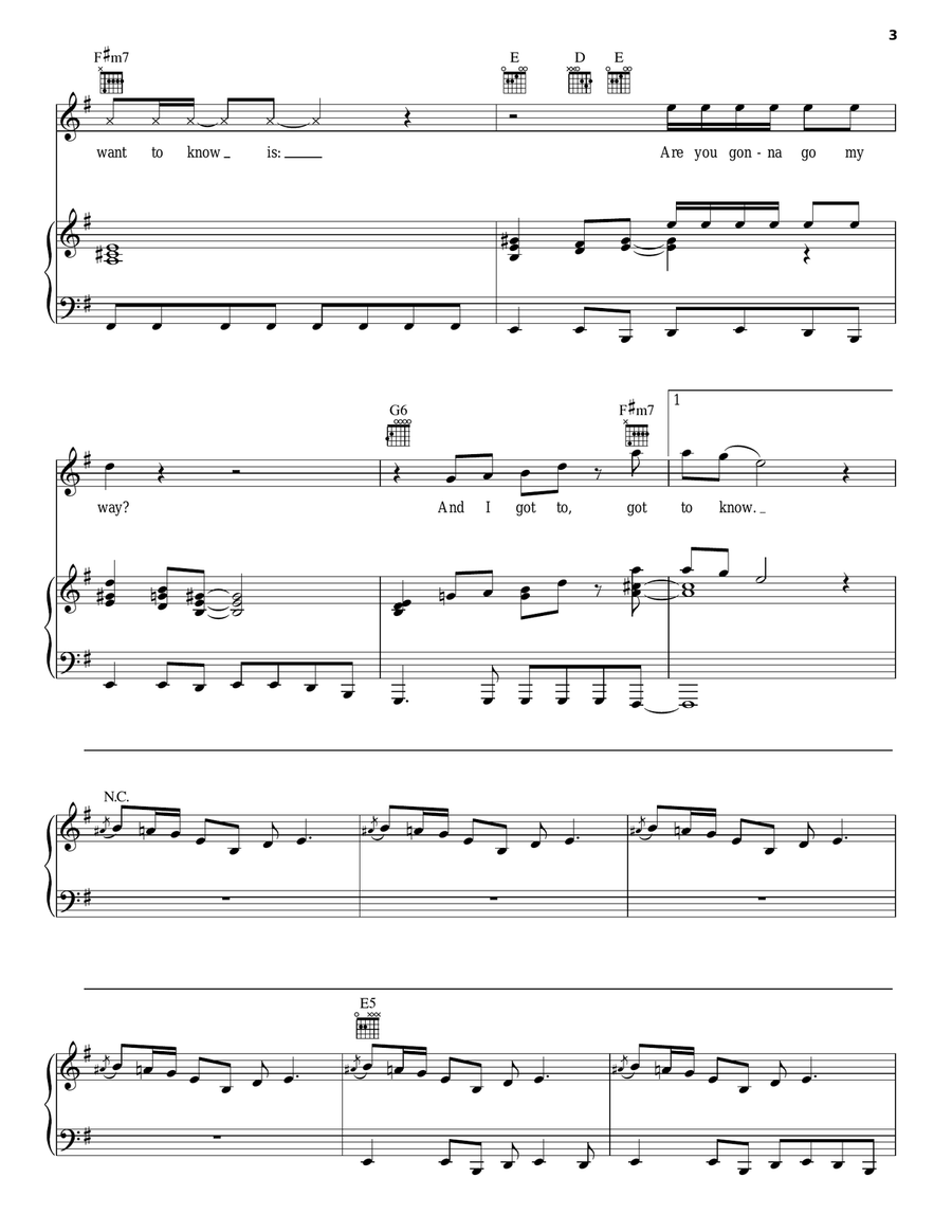 Are You Gonna Go My Way Piano, Vocal, Guitar scores gallery preview page 3