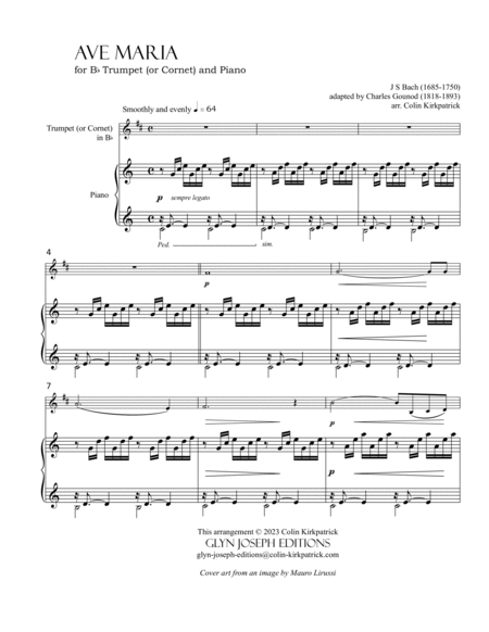 Bach-Gounod: Ave Maria for Trumpet (or Cornet) and Piano image number null