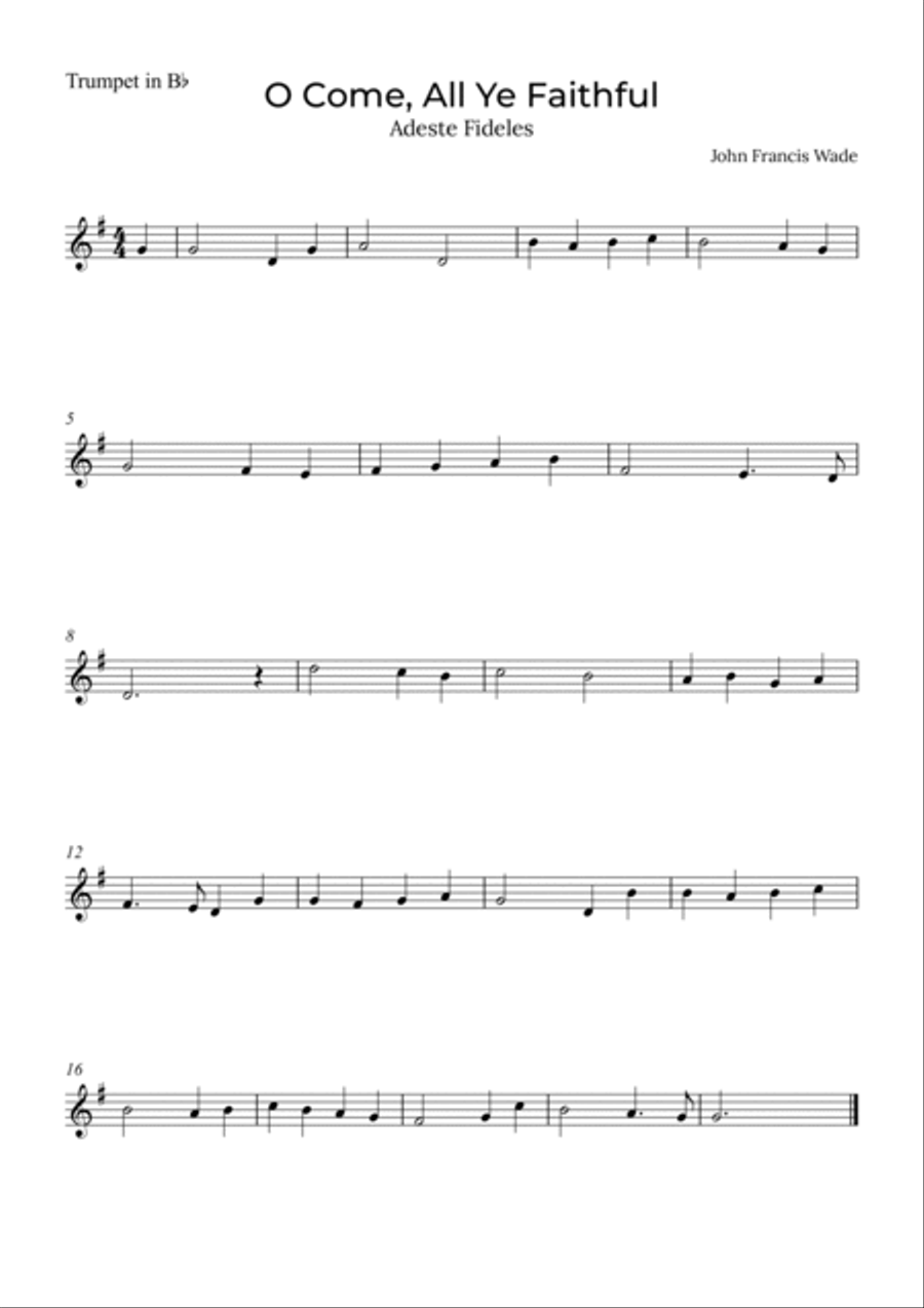 O Come, All Ye Faithful - Trumpet and horn Brass Duet scores gallery preview page 2