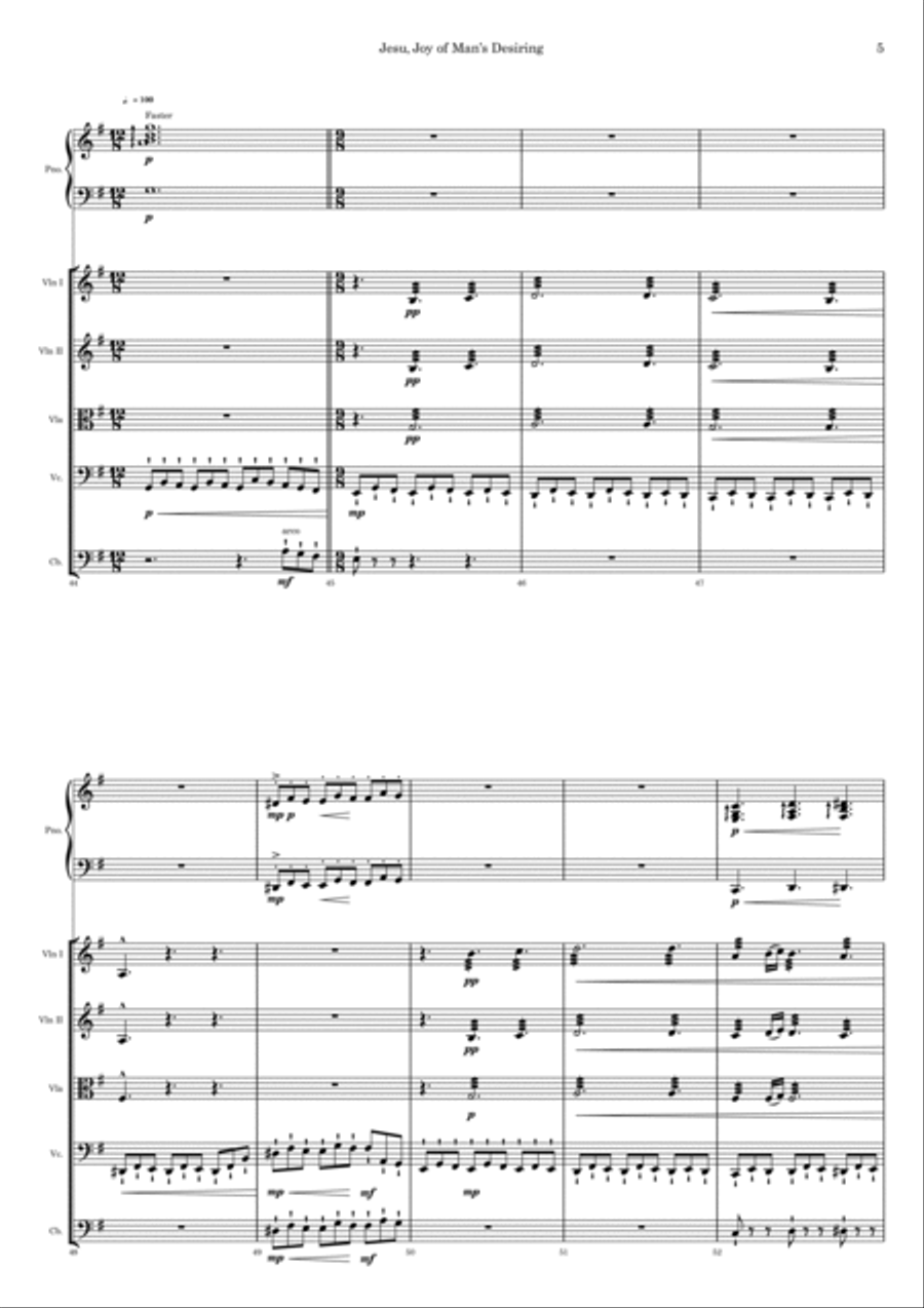 Jesu, Joy of Man's Desiring (Piano & Strings) String Orchestra scores gallery preview page 6