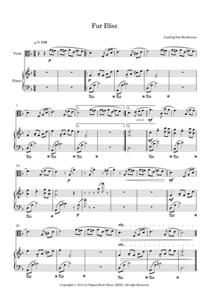 Fur Elise - Ludwig Van Beethoven (Viola + Piano)