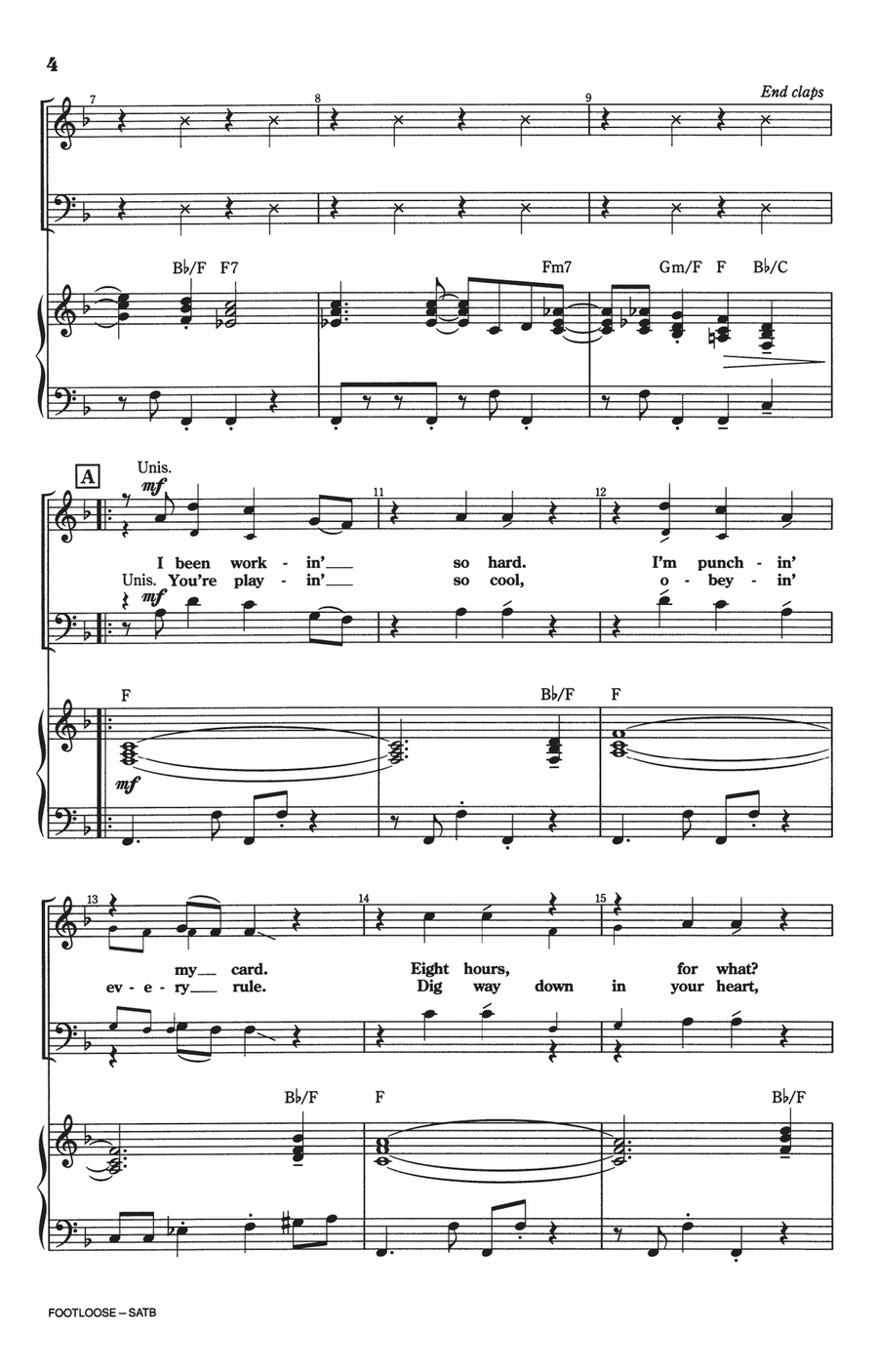 Footloose (arr. Kirby Shaw) 4-Part scores gallery preview page 2