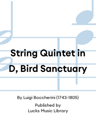 Book cover for String Quintet in D, Bird Sanctuary