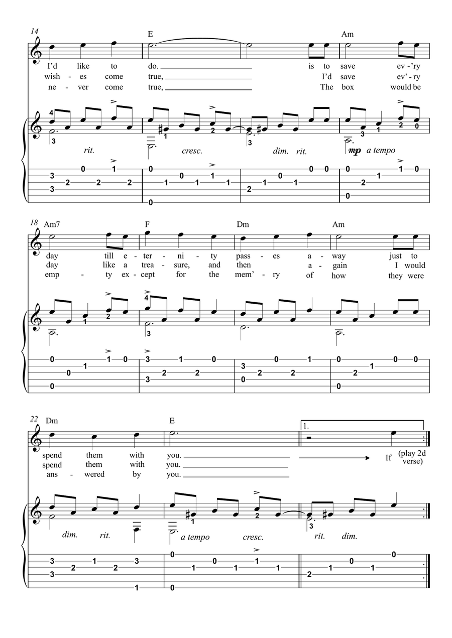 Time In A Bottle Acoustic Guitar scores gallery preview page 2