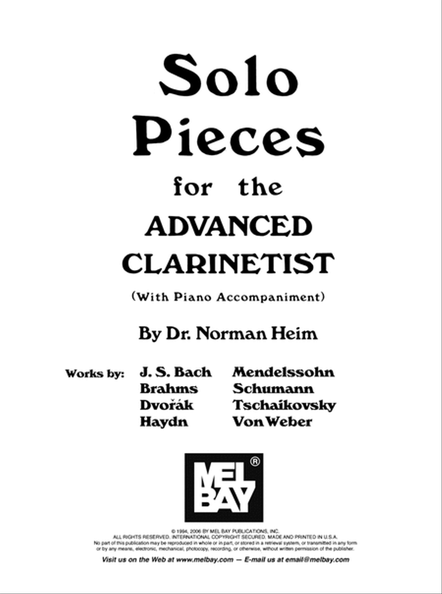 Solo Pieces for the Advanced Clarinetist Clarinet scores gallery preview page 2