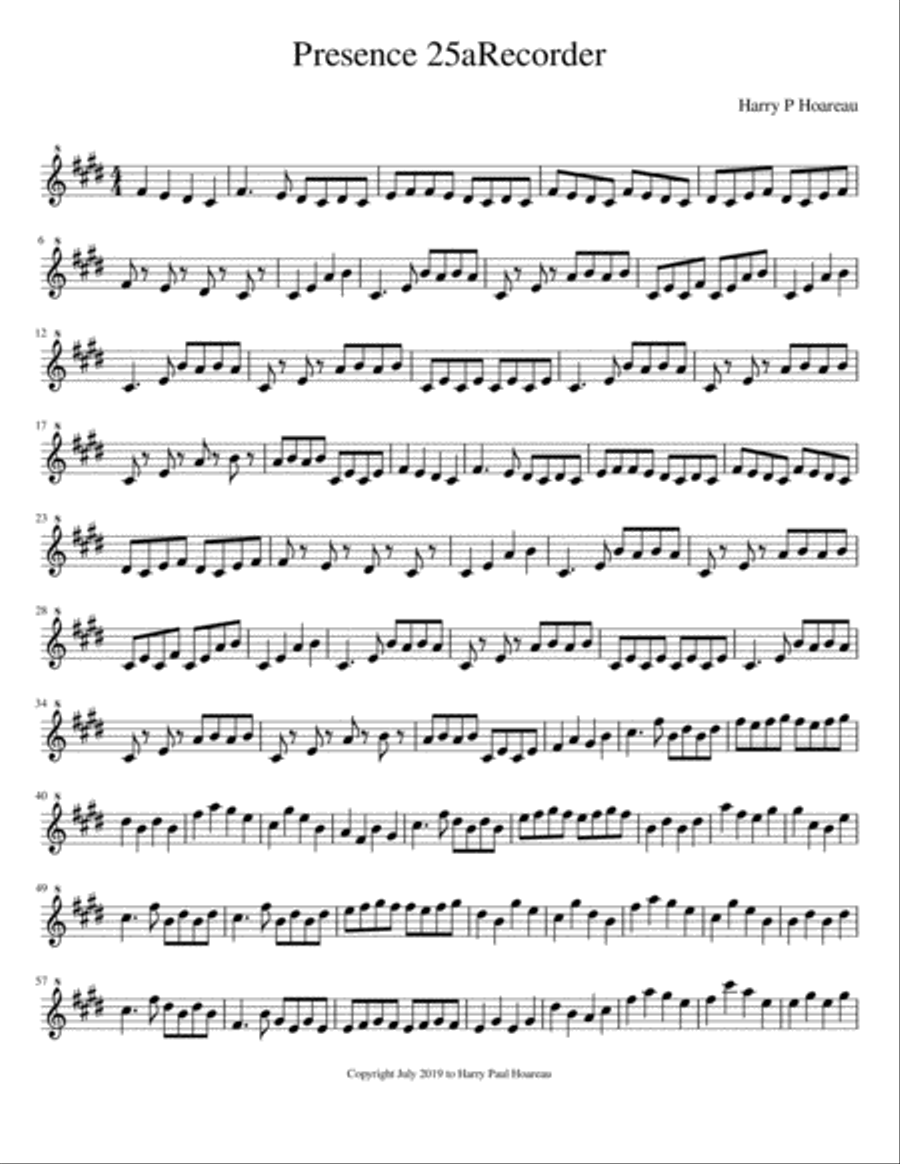 Presence 25a Recorder Small Ensemble scores gallery preview page 1