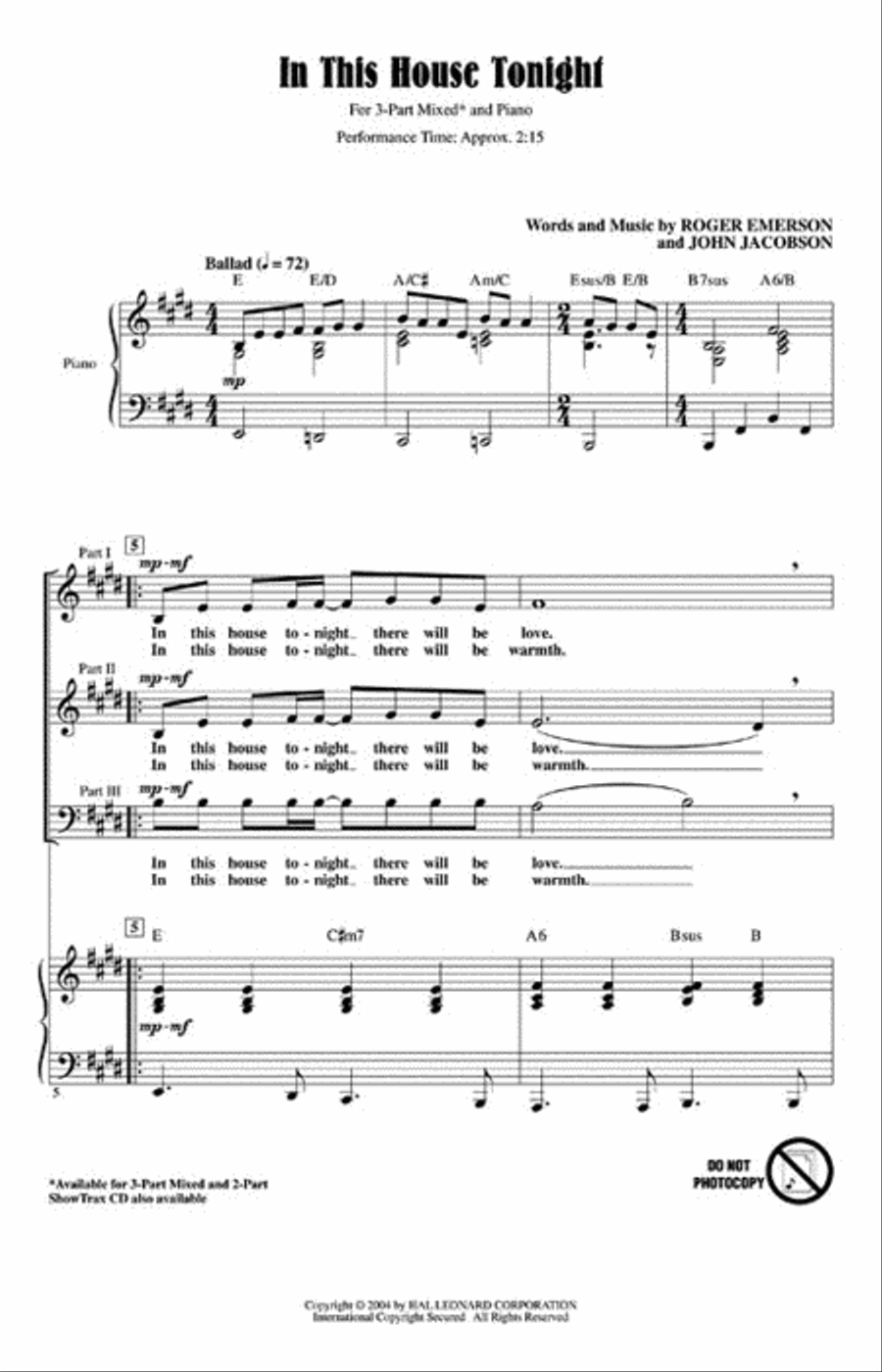 In This House Tonight 3-Part scores gallery preview page 2