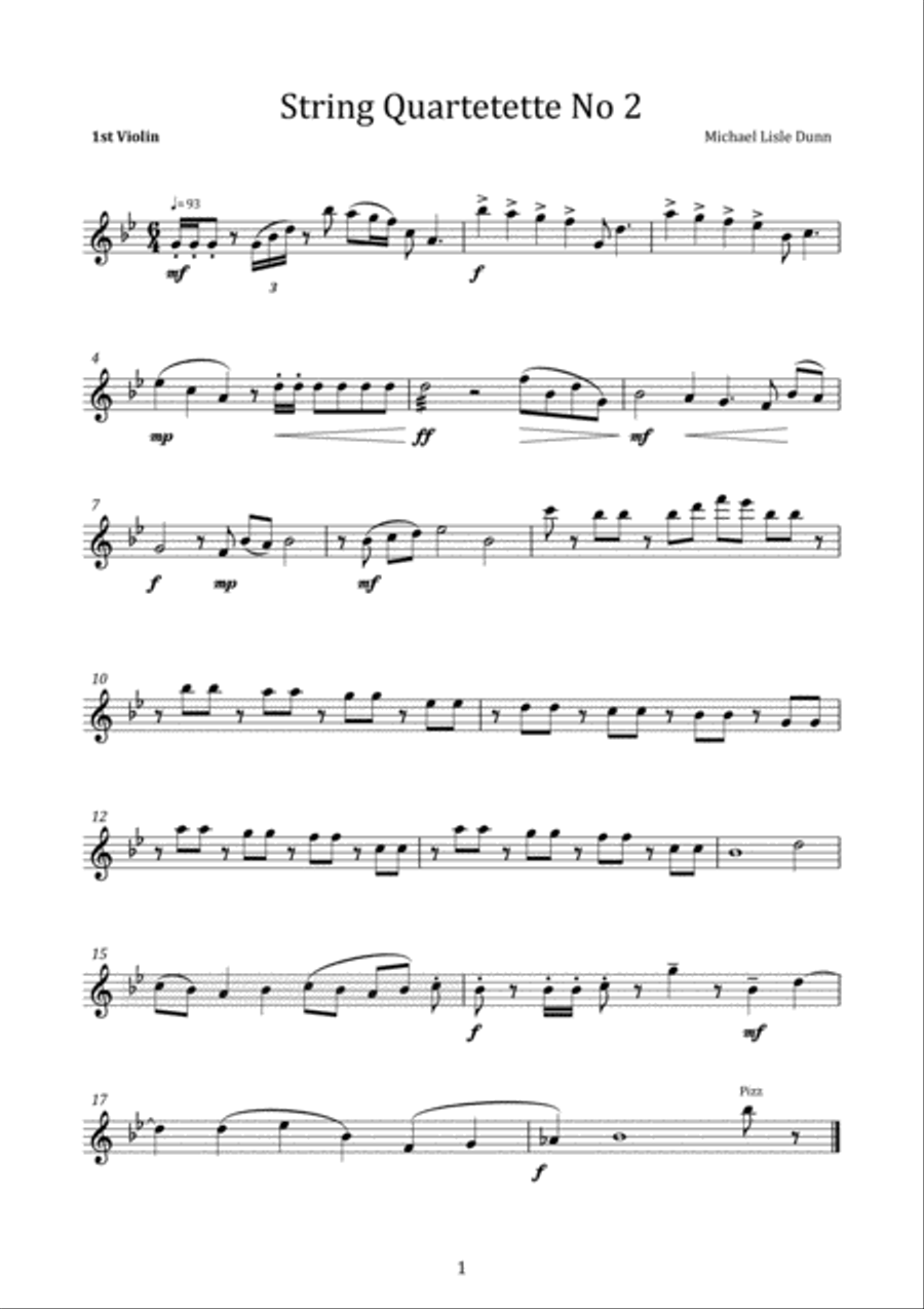 String Quartetette No 2 String Quartet scores gallery preview page 1