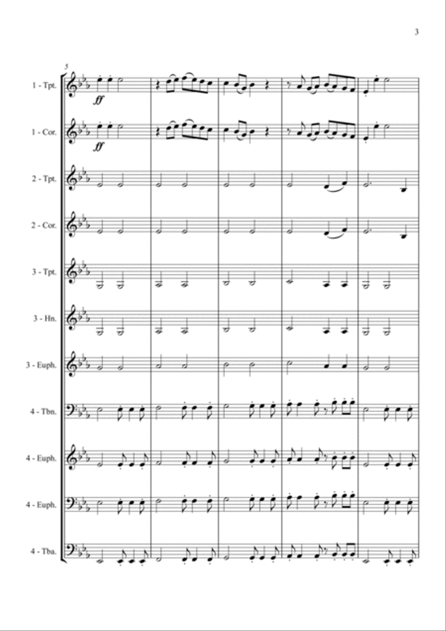 Uptown Girl Brass Ensemble scores gallery preview page 3