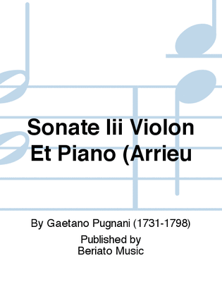 Sonate Iii Violon Et Piano (Arrieu