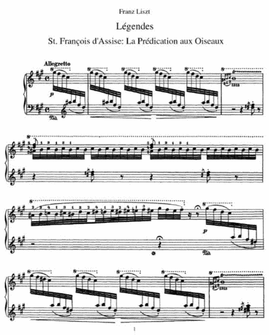 Franz Liszt - Légendes St. Francois d' Assise La Prédication aux Oiseaux