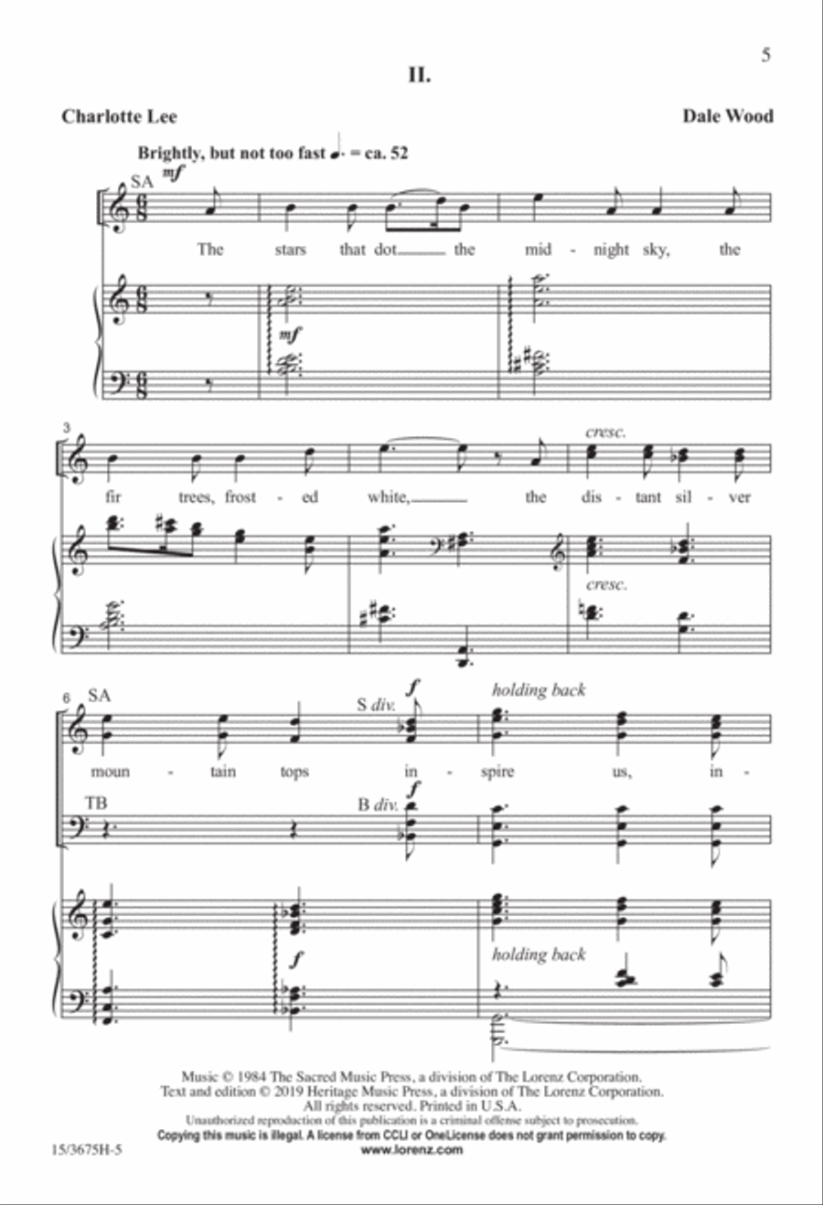 Three Winter Carols 4-Part scores gallery preview page 4