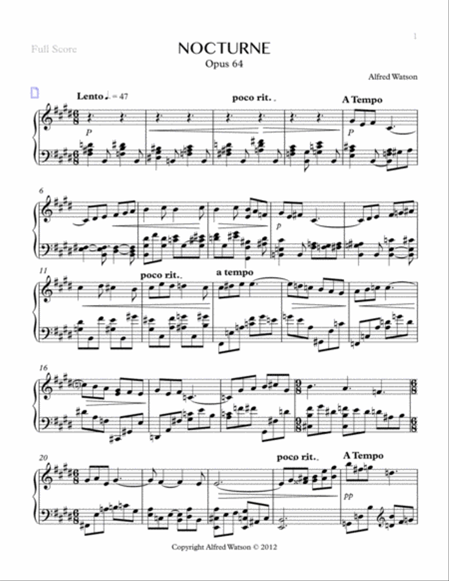 Nocturne Opus 64 Nocturne Opus 64 Piano Solo scores gallery preview page 3