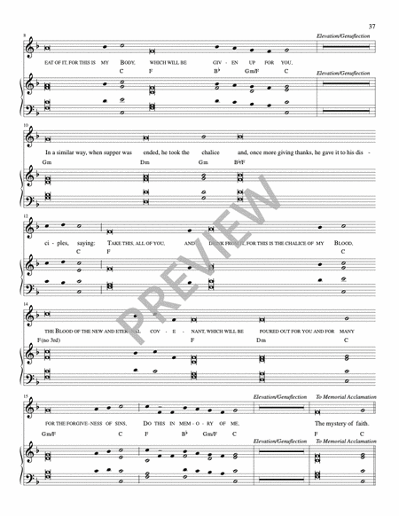 Melodic Chant Setting of Eucharistic Prayer II - Full Score