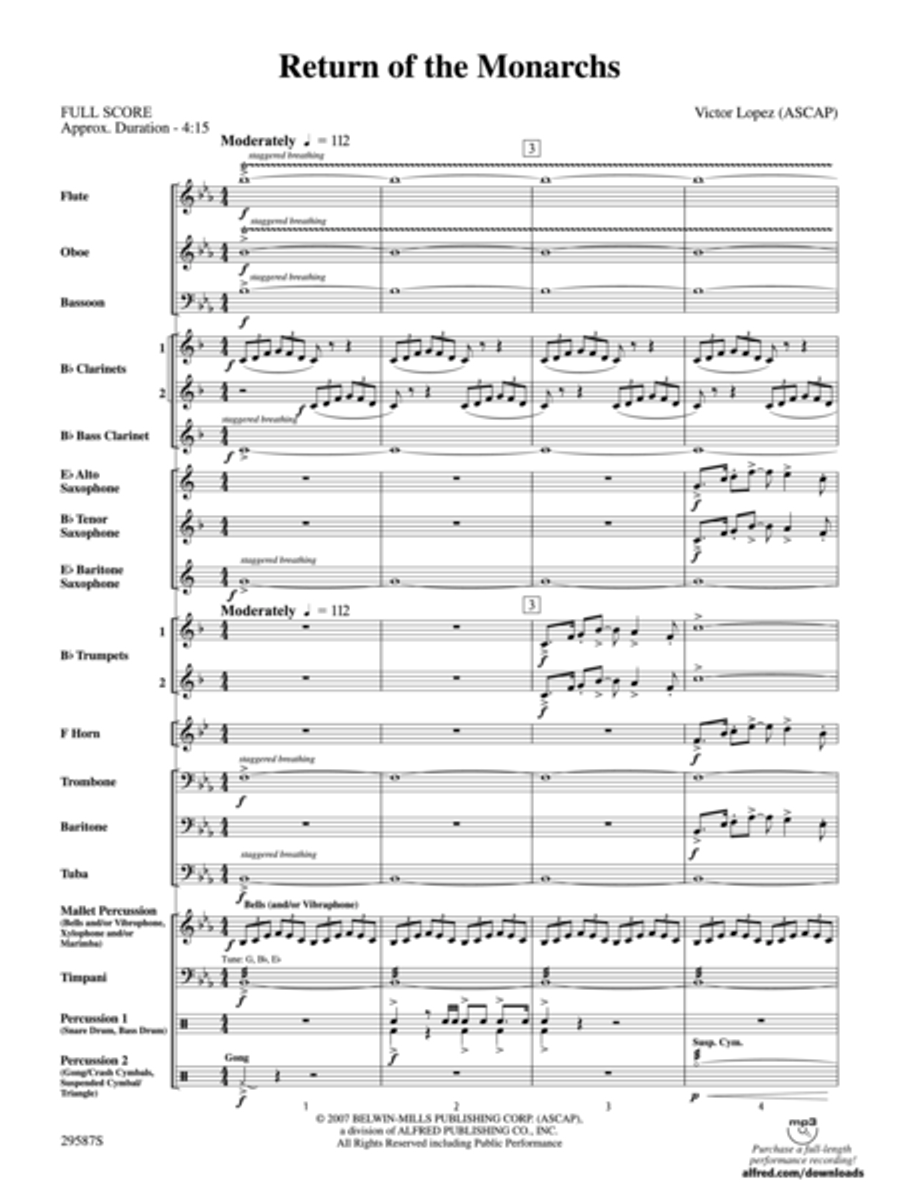Return of the Monarchs (Score only) Concert Band scores gallery preview page 2