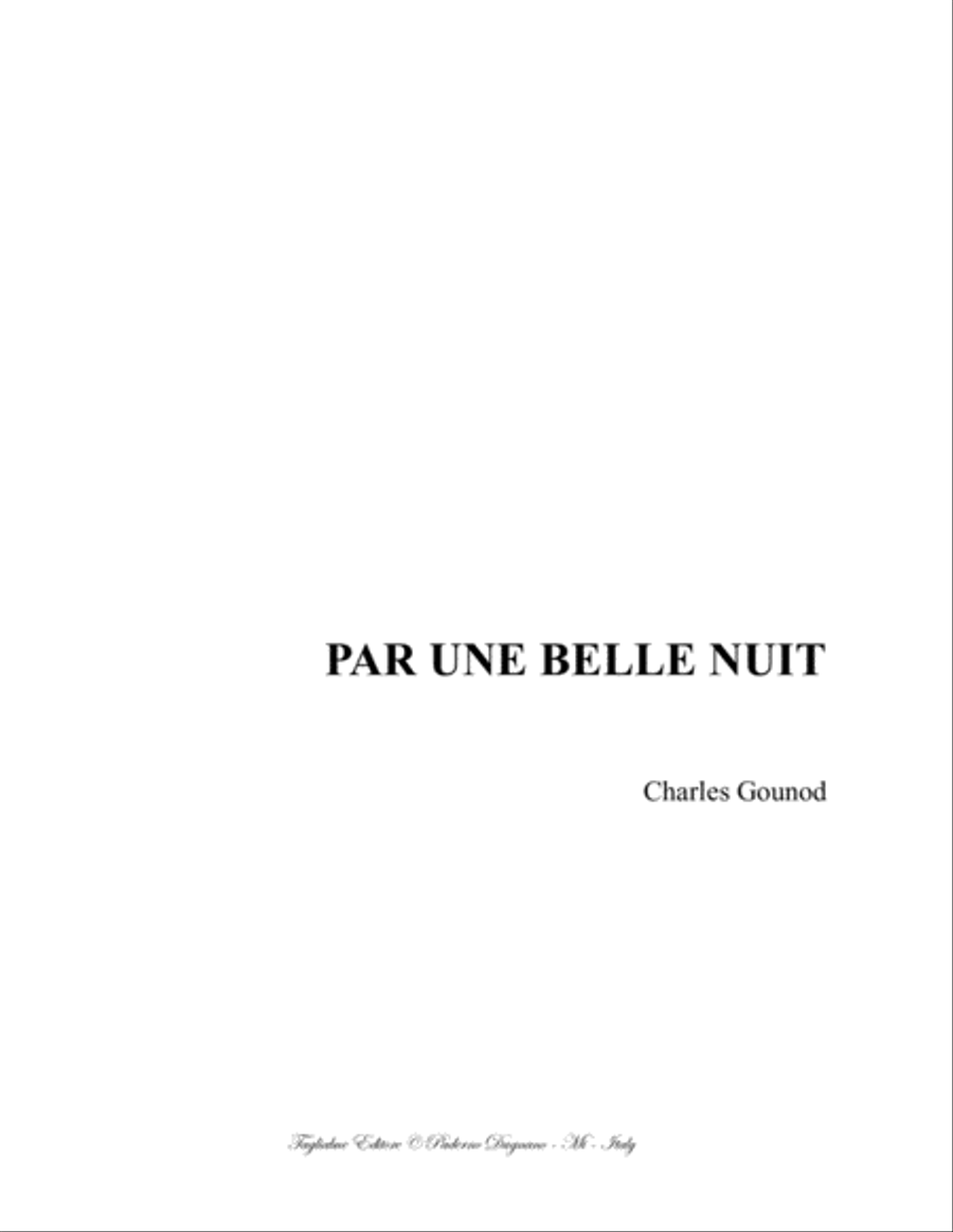 PAR UNE BELLE NUIT - Gounod - For Soprano, Alto and Piano SA scores gallery preview page 1