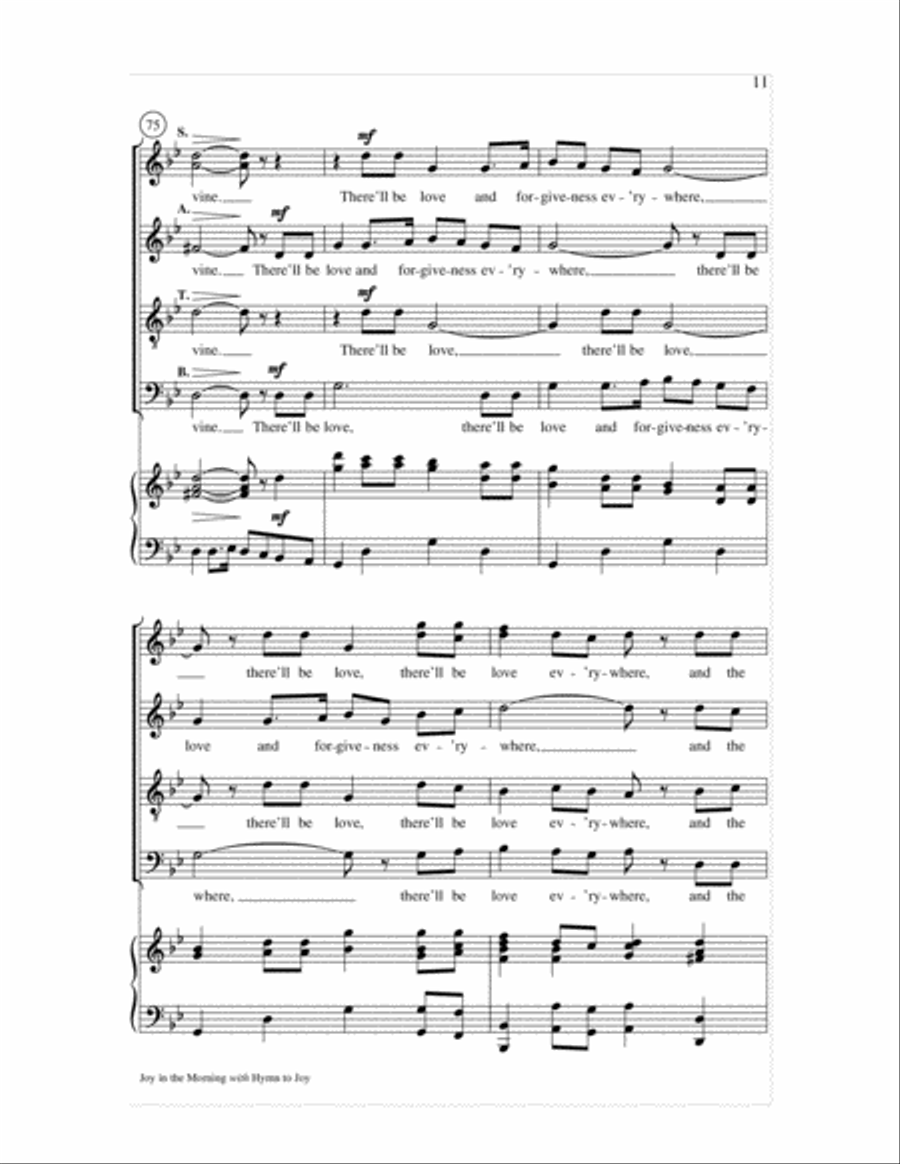 Joy in the Morning with Hymn to Joy 4-Part scores gallery preview page 11