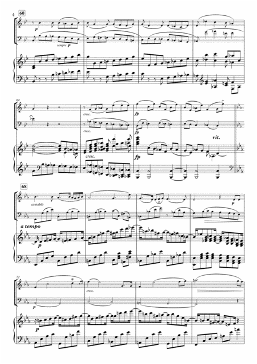 Adagio from Piano Trio, Op.31 for Oboe, Bassoon & Piano Woodwind Duet scores gallery preview page 4