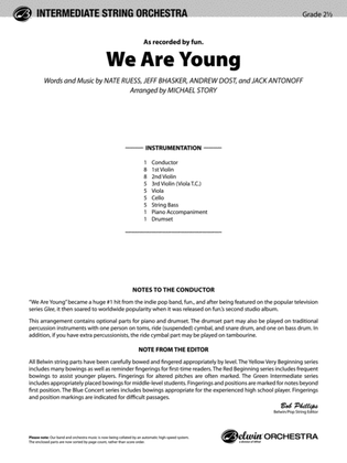 We Are Young: Score