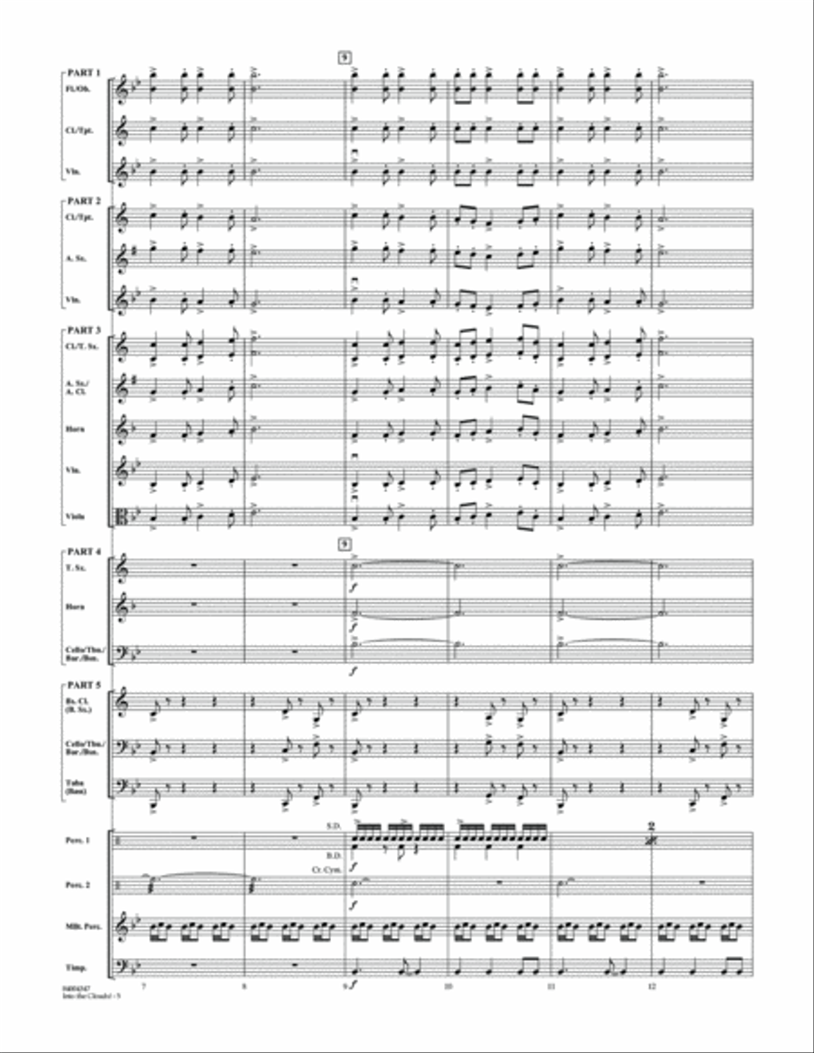 Into the Clouds! - Conductor Score (Full Score) Concert Band scores gallery preview page 4
