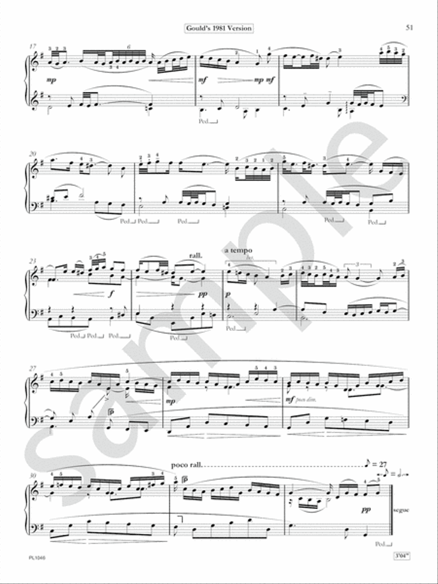 Glenn Gould's Goldberg Variations Piano Solo scores gallery preview page 11