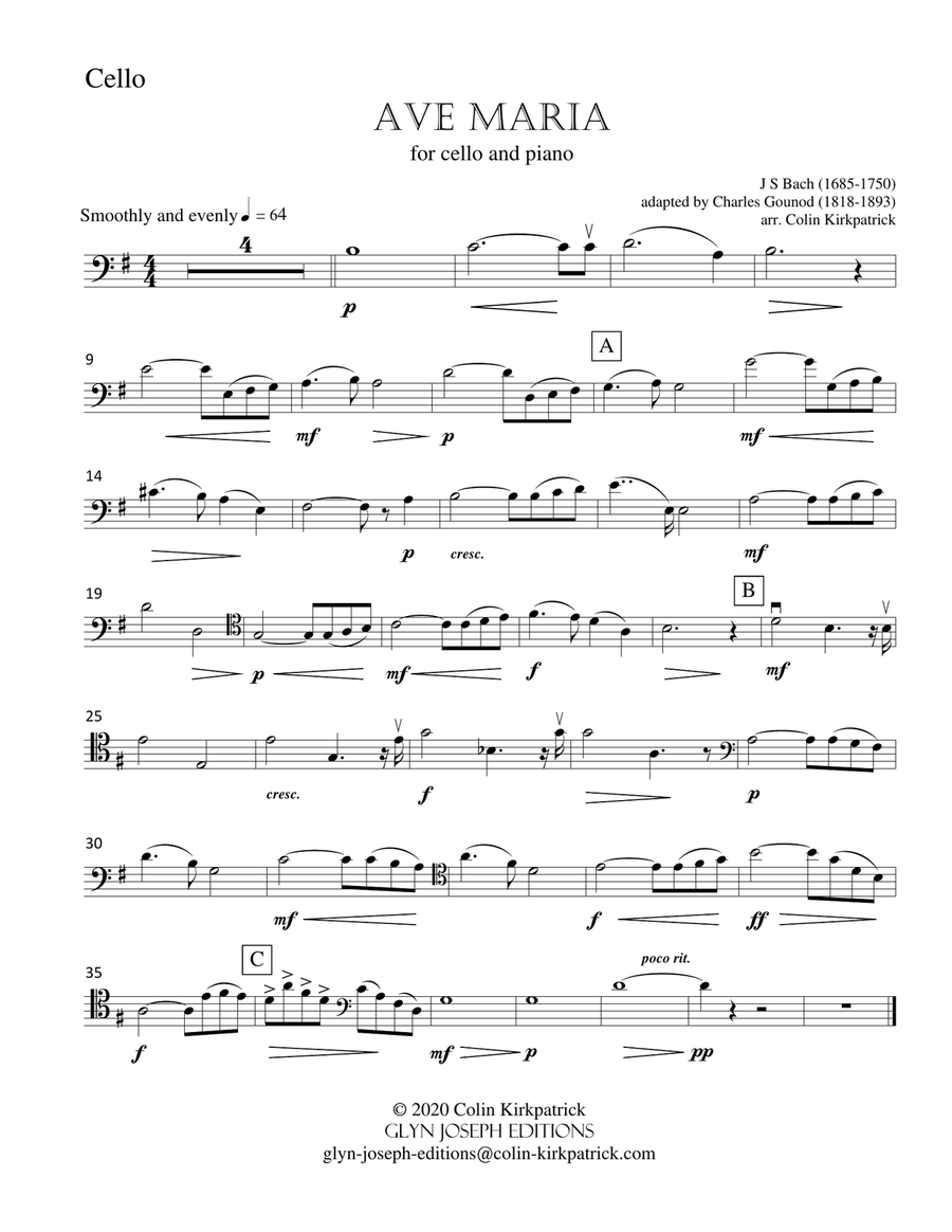 Ave maria sale bach cello