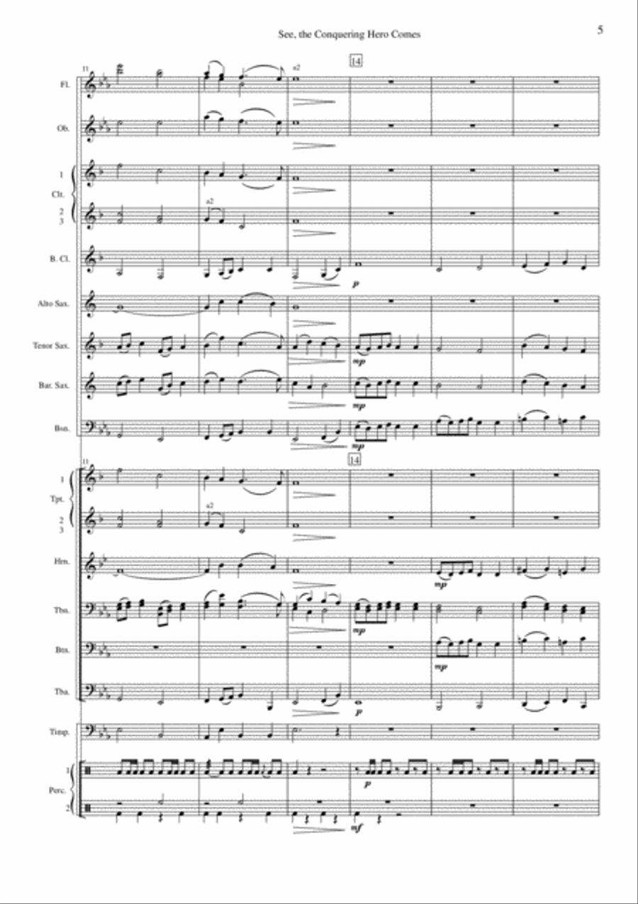 See, the Conquering Hero Comes Concert Band scores gallery preview page 5