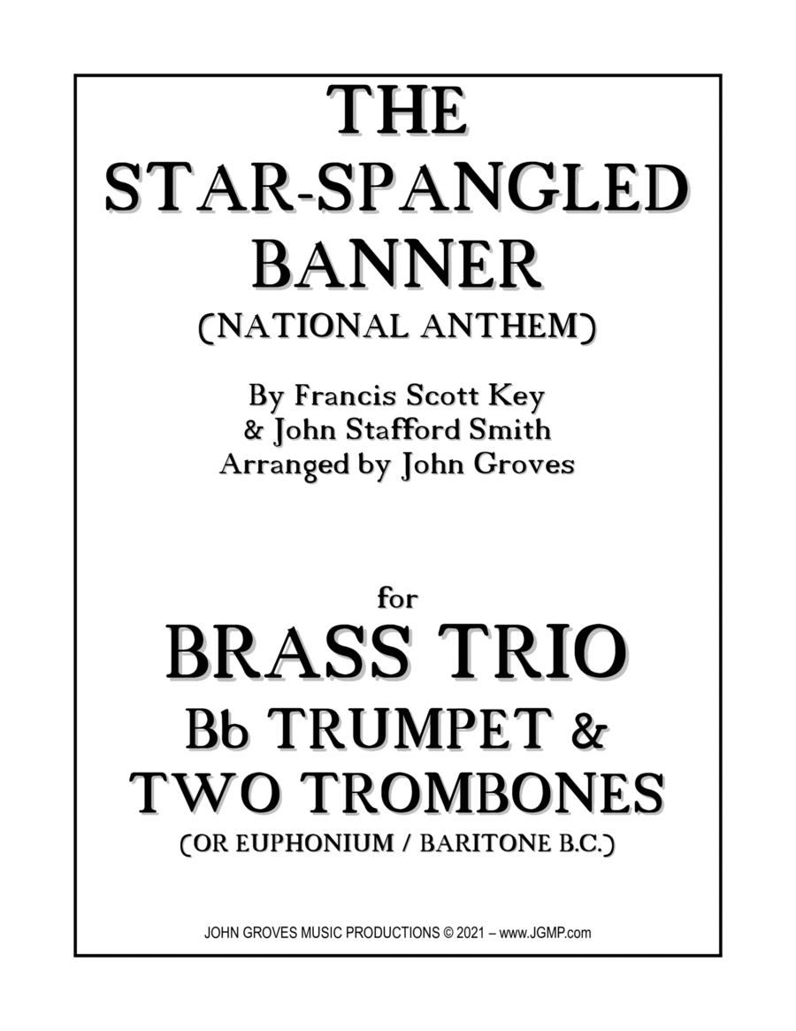 The Star-Spangled Banner (National Anthem) - Trumpet & 2 Trombone (Brass Trio) Brass Trio scores gallery preview page 1