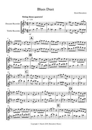 Blues Duet for Descant and Treble Recorder