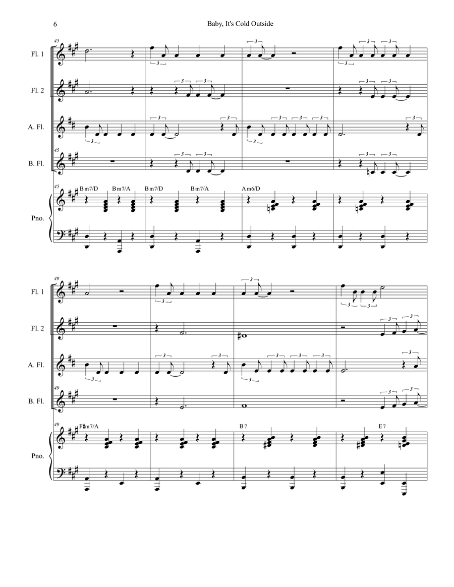 Baby, It's Cold Outside Baby, It's Cold Outside Woodwind Ensemble scores gallery preview page 6
