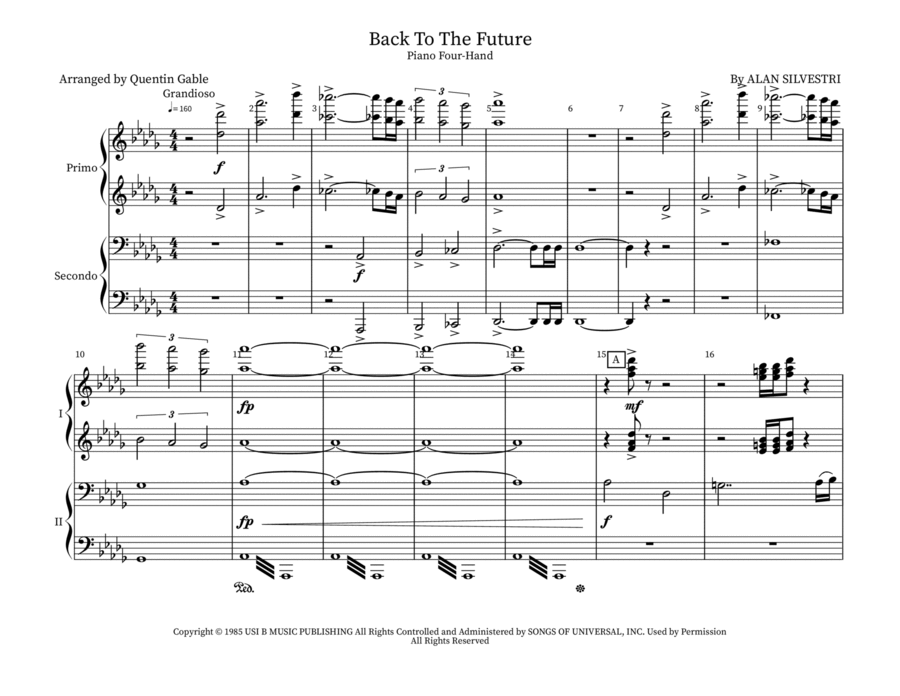 Back To The Future Piano Duet scores gallery preview page 1
