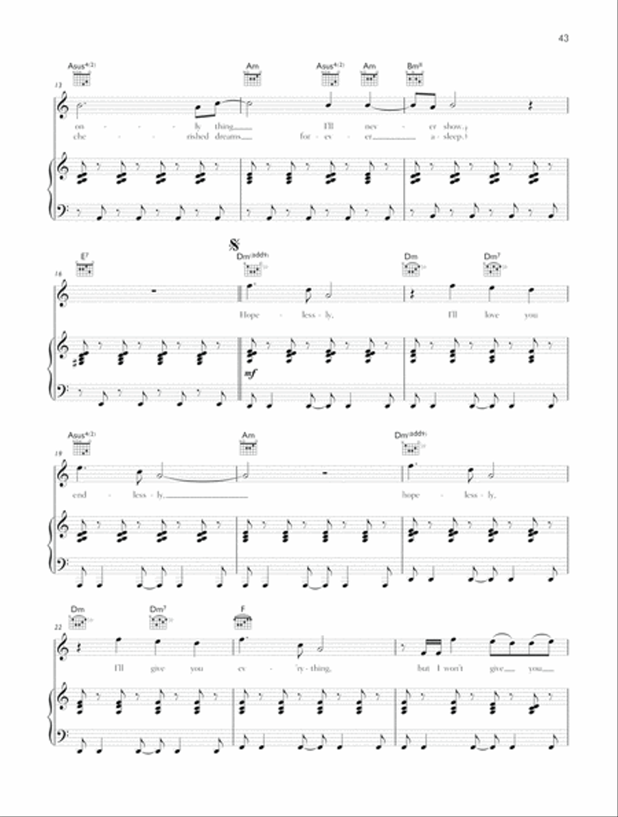 Endlessly Piano, Vocal, Guitar scores gallery preview page 2