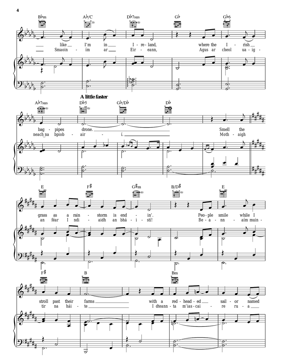 Ireland Piano, Vocal, Guitar scores gallery preview page 4