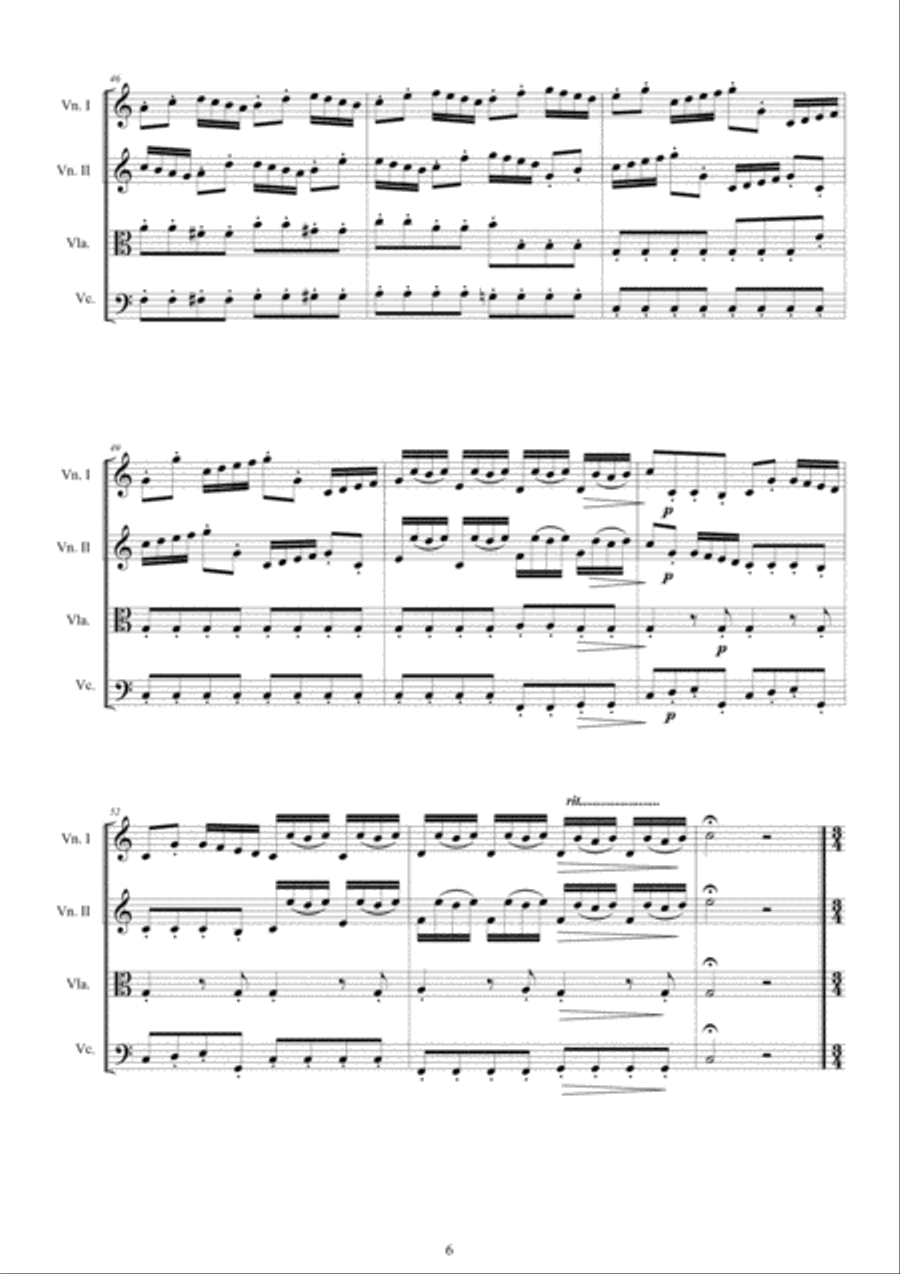 Vivaldi - Concerto in C major RV 113 for String Quartet String Quartet scores gallery preview page 6