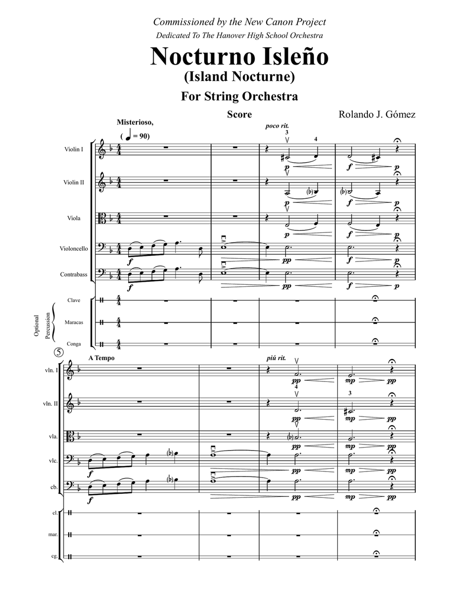 Nocturno Isleño (Island Nocturne) String Orchestra scores gallery preview page 6