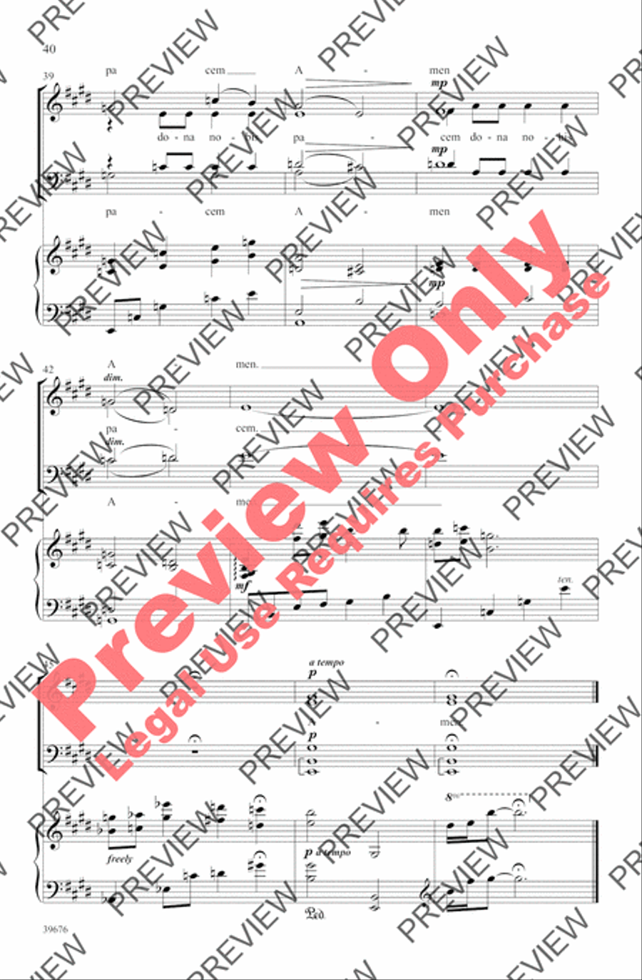 Missa Festiva Missa Festiva 4-Part scores gallery preview page 43
