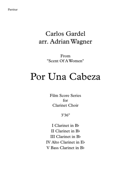 "Por Una Cabeza" (Carlos Gardel) Clarinet Choir arr. Adrian Wagner image number null